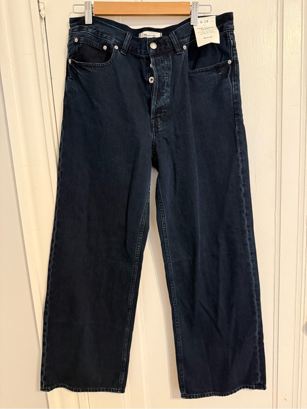 Madewell Low-Slung Baggy Jeans in blue black wash